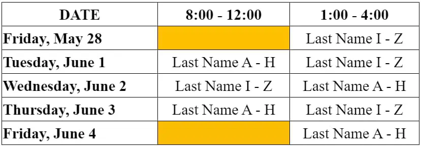 Device Drop off Schedule Twenty Twenty One Device Drop off Schedule Twenty Twenty One