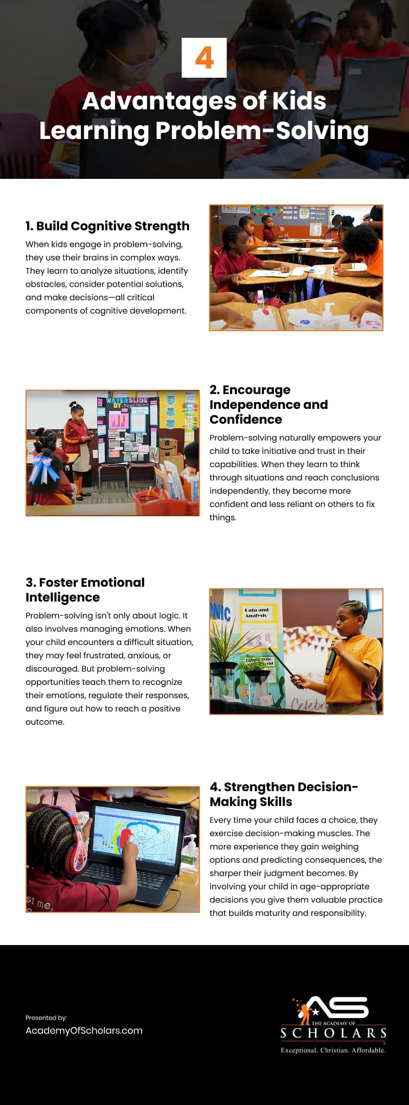 4 Advantages of Kids Learning Problem-Solving Infographic