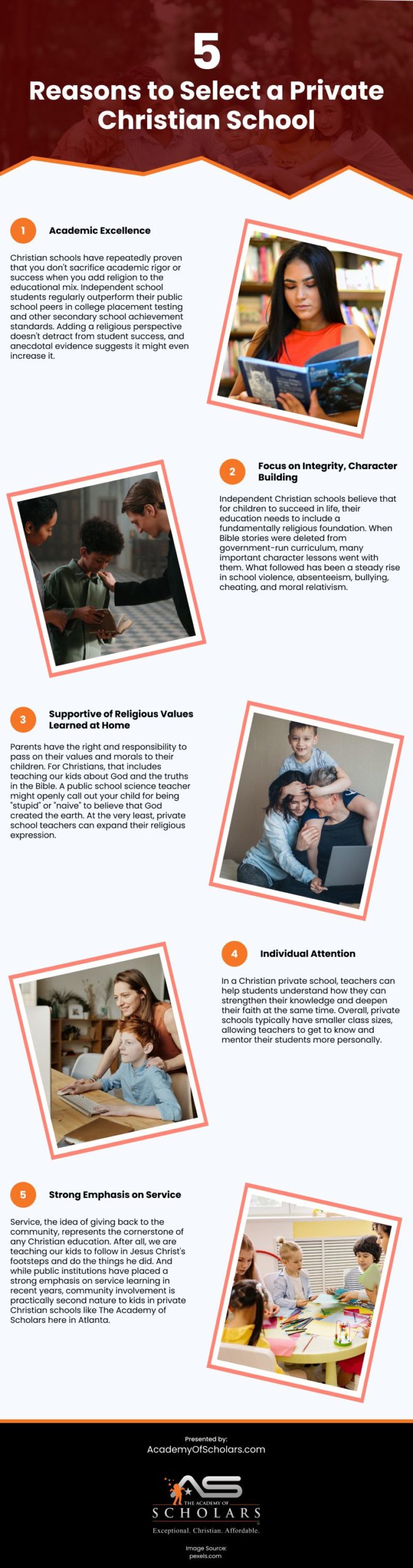 5 Reasons to Select a Private Christian School Infographic