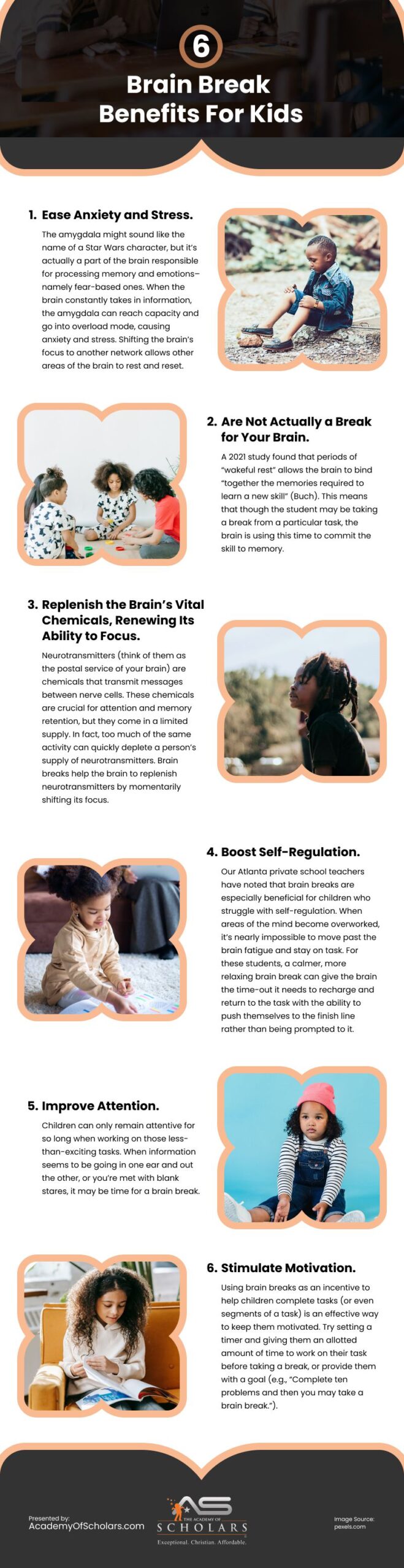 6 Brain Break Benefits for Kids Infographic